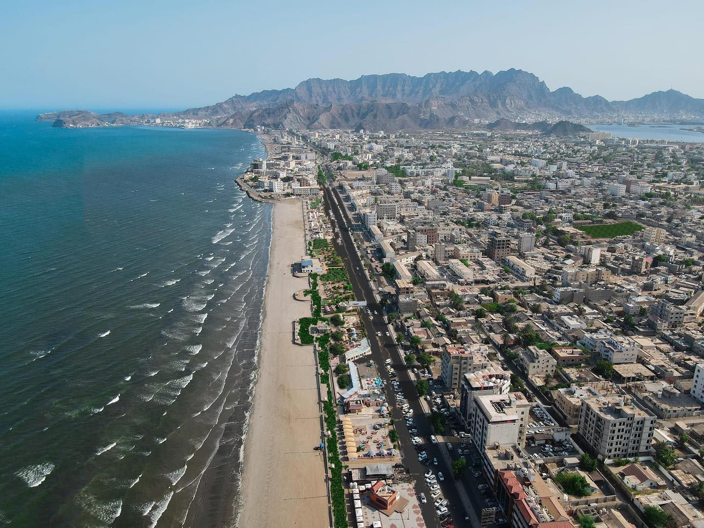Aden harbour and volcano